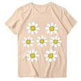 thumbnail image 4 of Sokhug Flower Shirt for Women Crewneck Graphic Tee Short Sleeve Floral Tops, 4 of 4