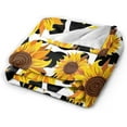 thumbnail image 3 of Sunflower Cow Blanket Soft Cozy Fuzzy Sunflower Cow Blanket Lightweight Warm Fleece Plush Sunflower Cow Gifts for Kids Women Girls Bed Decor 60"X80", 3 of 6
