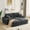 Gray, variant on Aukfa 81" Oversized Modular Sectional Sofa, Corduroy Upholstered Cloud Couch with Two Ottomans, Deep Seat Comfy Sofa Set for Living Room, Dark Gray