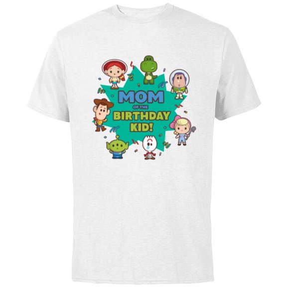 Disney and Pixar’s Toy Story Cute Mom of the Birthday Kid - Short Sleeve Cotton T-Shirt for Adults - Customized-White