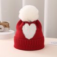 thumbnail image 2 of Besolor Infant Baby Beanie Hats Newborn Toddler Cute Warm Winter Soft Thick Knitted Caps with Pompom 0-12 Months, 2 of 4