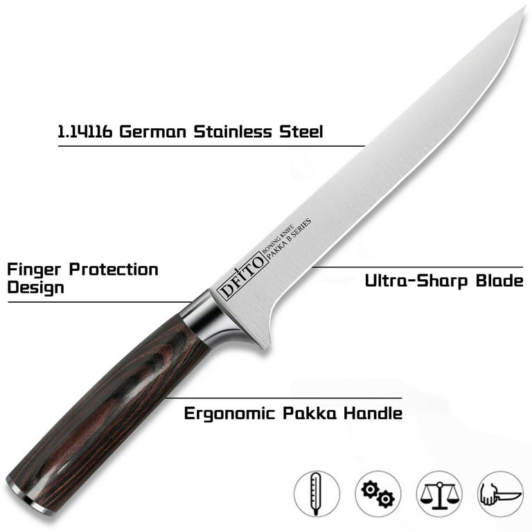 Fillet Knife - PAUDIN Super Sharp Boning Knife 6 Inch German High