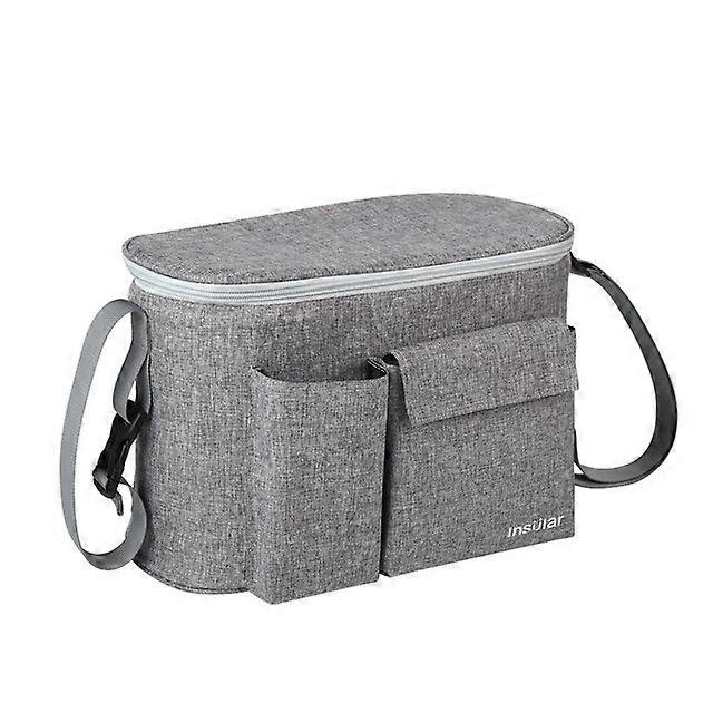 Organizador de cochecito de bebé de alta calidad, portabotellas, accesorios multiusos para cochecito de bebé, bolsa de almacenamiento para cochecito, bolso para mamá, gris