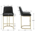thumbnail image 5 of Dayalane Counter Height Bar Stools Set of 2, PU Upholstered Kitchen Barstools with Back and Gold Base, 26 " Modern Elegant Island Chairs for Restaurant Bar Dining Room, Black, 5 of 10