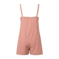 thumbnail image 4 of Women Solid Sleeveless Strap Lace Up Jumpsuit Short Straight Trousers Pocket Jumpsuits Loose Rompers for Women Homecoming Suits for Women Baggy Rompers for Women Shorts Elegant Jumpsuits for Women, 4 of 4