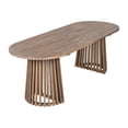 thumbnail image 3 of Christopher Knight Home 83" Oval Outdoor Dining Table, Acacia Wood Pedestal Base, Seats 6-8, Light Teak, 3 of 6