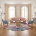 thumbnail image 5 of Nourison Passion Ivory/Multi 8' x Round Area Rug, Painterly, Boho, Bed Room, Living Room, Dining Room, Kitchen, , Easy Cleaning, Non Shedding (8' Round), 5 of 13