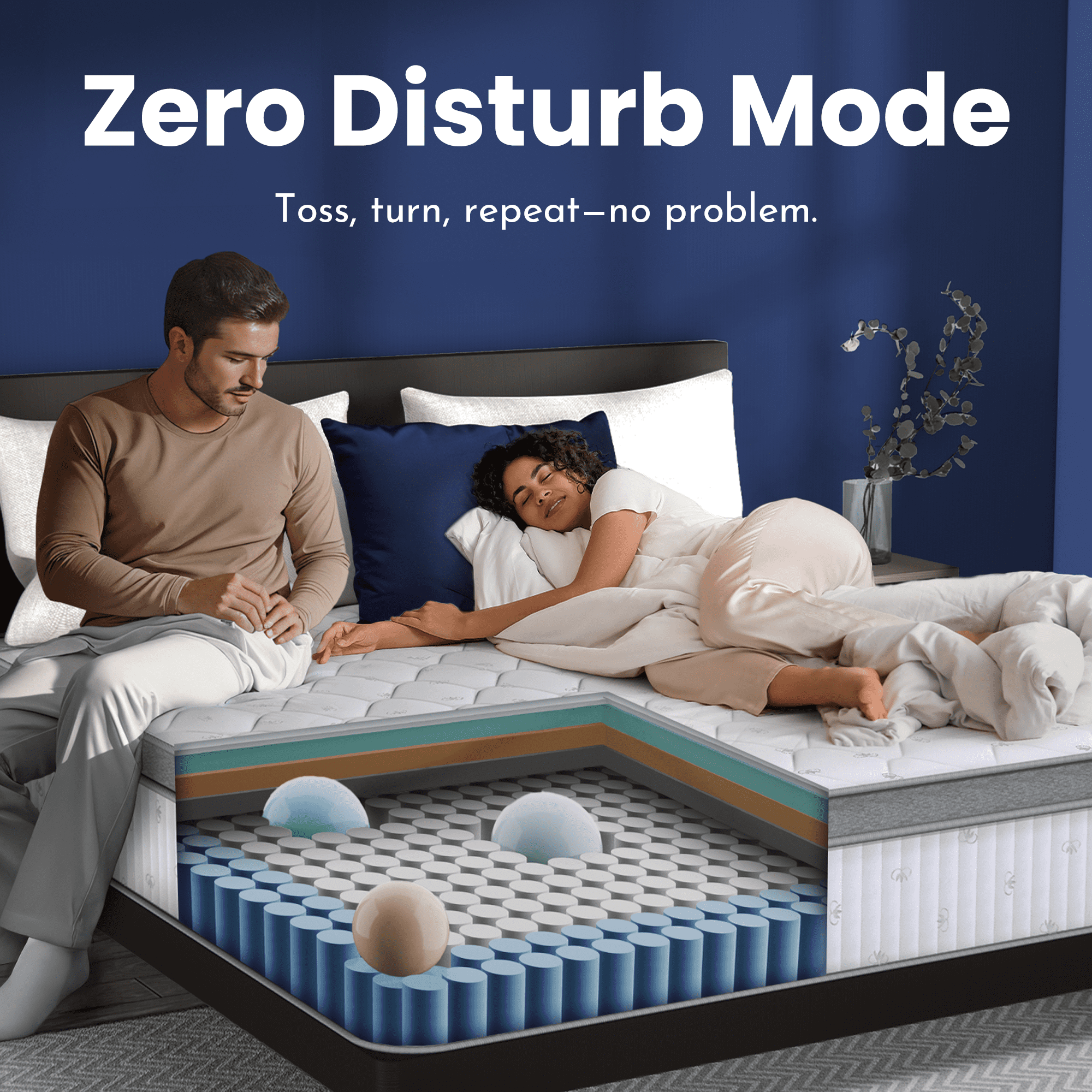 CELTOSS CT-HY2 12 in. Hybrid Mattress, Full, Medium, Tight Top, with Mattress-in-a-Box