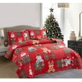 thumbnail image 4 of Green Essen Christmas Quilt Sets Twin Size Reindeer Bedding Set Lovely Santa Claus Snowman Bedspread Lightweight Snowflake Elk Coverlet Bed Decor, 4 of 9