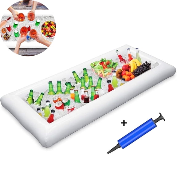 Inflatable cooler for parties,Inflatable Serving Bars Ice Buffet Salad Serving Trays Food Drink Holder Cooler Containers Indoor Outdoor BBQ Picnic Pool Party Supplies Beach Luau Hawaiian Tropical Coo