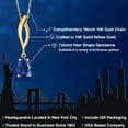 thumbnail image 2 of Gem Stone King 10K Yellow Gold Blue Created Sapphire Pendant Necklace for Women | 1.00 Cttw | Gemstone September Birthstone | Pear Shape 7X5MM | With 18 inch Chain, 2 of 6