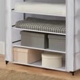 thumbnail image 6 of Mainstays 10 Shelf Organizer Shoe Rack with Cover to Hold 30 Pair Shoes, 31.5 in W x 13.46 in D x 69.09 in H, White, 6 of 7