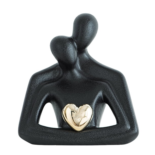 Estatua de pareja romántica de cerámica abstracta, figura de pareja enamorada para dormitorio, TV, mueble, estante del hogar, decoración, boda, San Valentín, aniversario, regalo