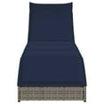 thumbnail image 4 of vidaXL Folding Sun Lounger with Cushion and Storage Gray Poly Rattan, 4 of 6
