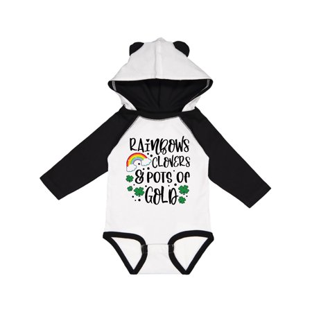 

Inktastic St. Patrick s Day Rainbows Clovers & Pots of Gold Gift Baby Boy or Baby Girl Long Sleeve Bodysuit