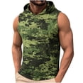 thumbnail image 3 of MASRIN Multicolor Camo Print Sleeveless Hooded Tank Top for Men, Lightweight Athletic Workout Shirt, 3 of 10