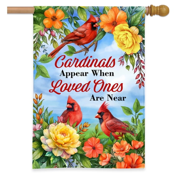 Briarwood Lane Spring House Flag 40x28 For Outdoor When Cardinals Appear For Spring House Flag