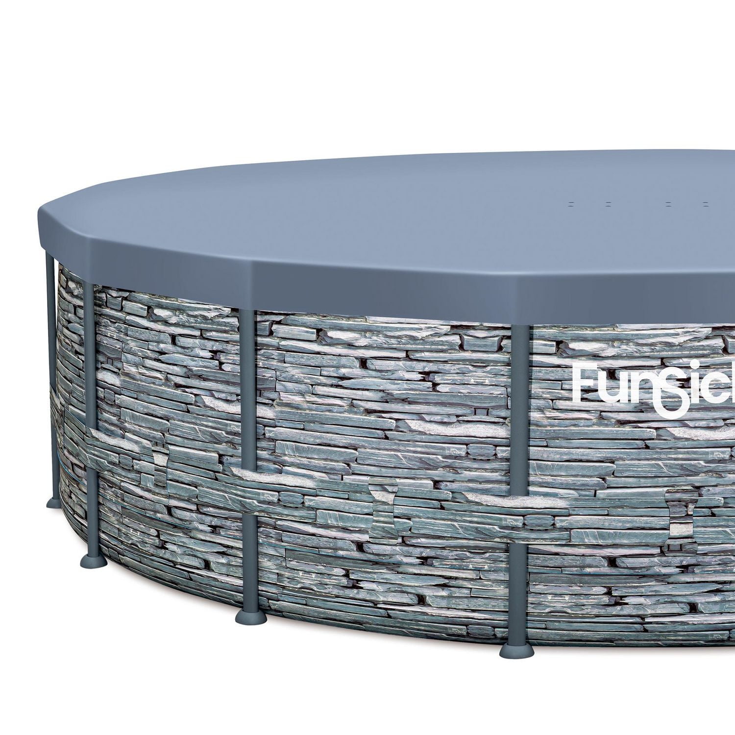 Piscine hors terre Funsicle Oasis Designer de 4,88 m x 1,22 m, structure métallique, pompe de filtration et écumeur 2 en 1, à partir de 6 ans