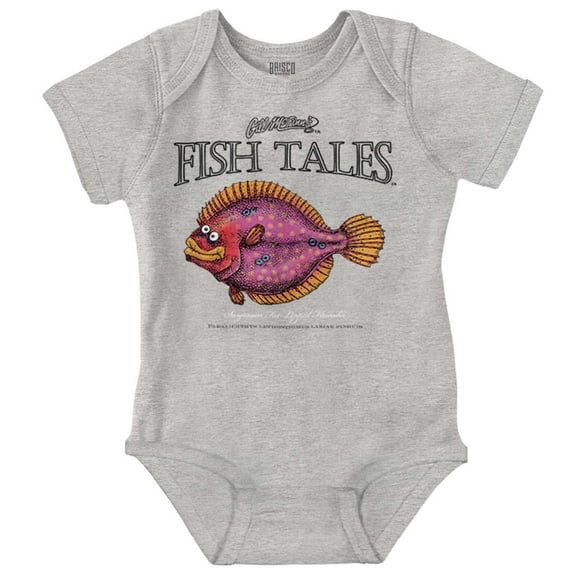 Gill McFinn Funny Flounder Fishing Romper Boys or Girls Infant Baby Brisco Brands 12M