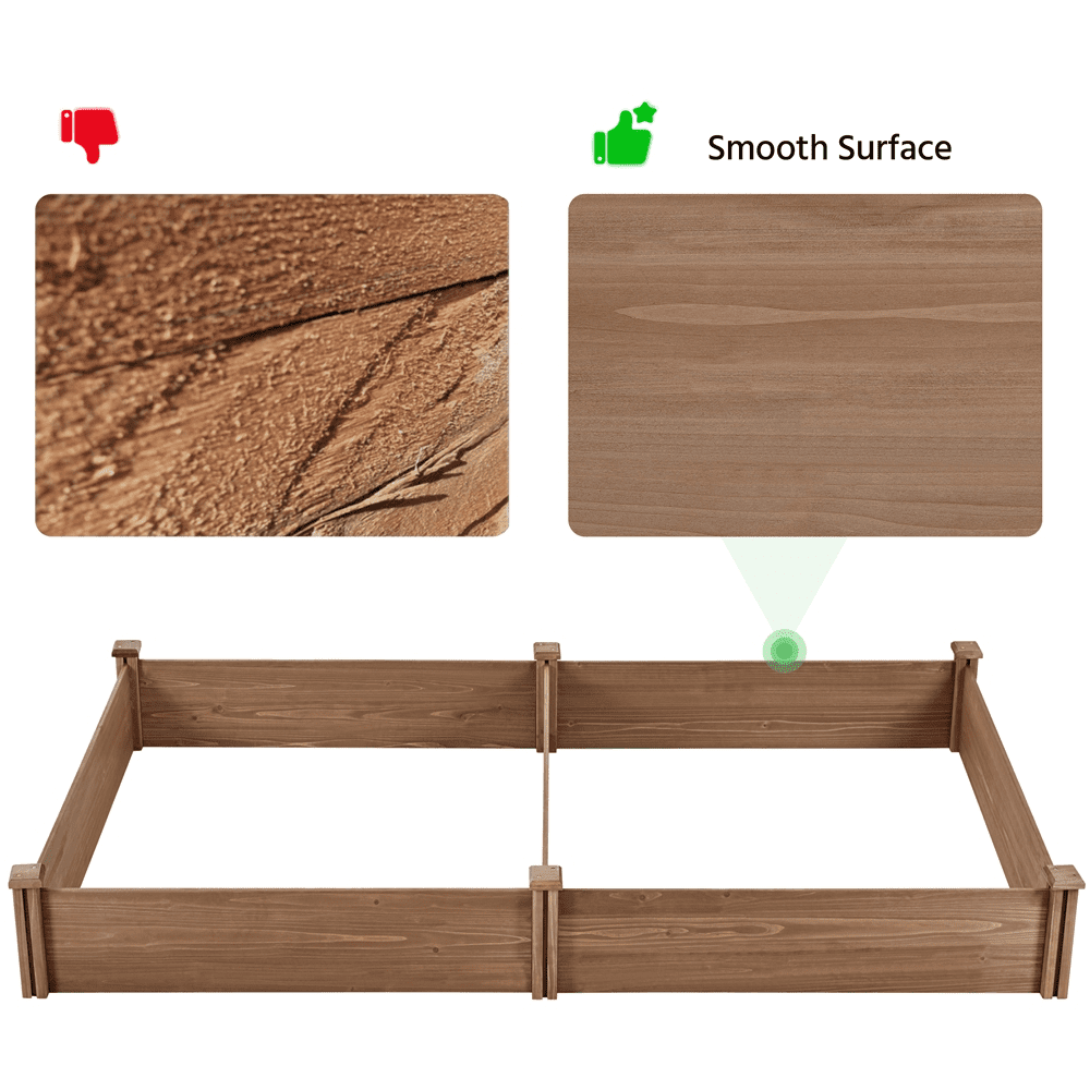 Yaheetech Wooden Raised Garden Bed Planter,Dark Brown