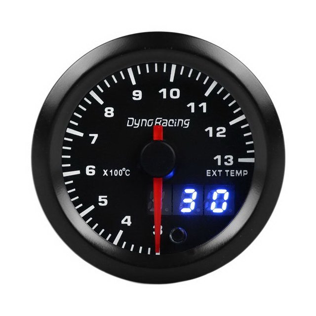 Medidor de temperatura de gases de escape con pirómetro de 7 colores, puntero de 300 a 1300 grados Celsius y lecturas digitales LED de 52 mm