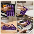 thumbnail image 5 of 4 Pcs Funny Kitchen Towels,Halloween Purple Checkered Ghosts and Icons Microfiber Dish Towels,Kitchen Tea Towels,Kitchen Towel Set (18" X 26"), 5 of 7