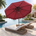 thumbnail image 2 of Gymax 9 FT Patio Umbrella w/Push Button Tilt & Crank 2-Tier Vented Top 8 Metal Ribs Red, 2 of 10