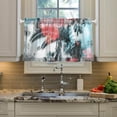 thumbnail image 5 of Palm Tree Kitchen Curtains 2 Panels UV Protected Tier Curtains, Half Window Curtains Kitchen Tiers for Guest Room Bathroom Sink Laundry Room Basement,24"x27", 5 of 7