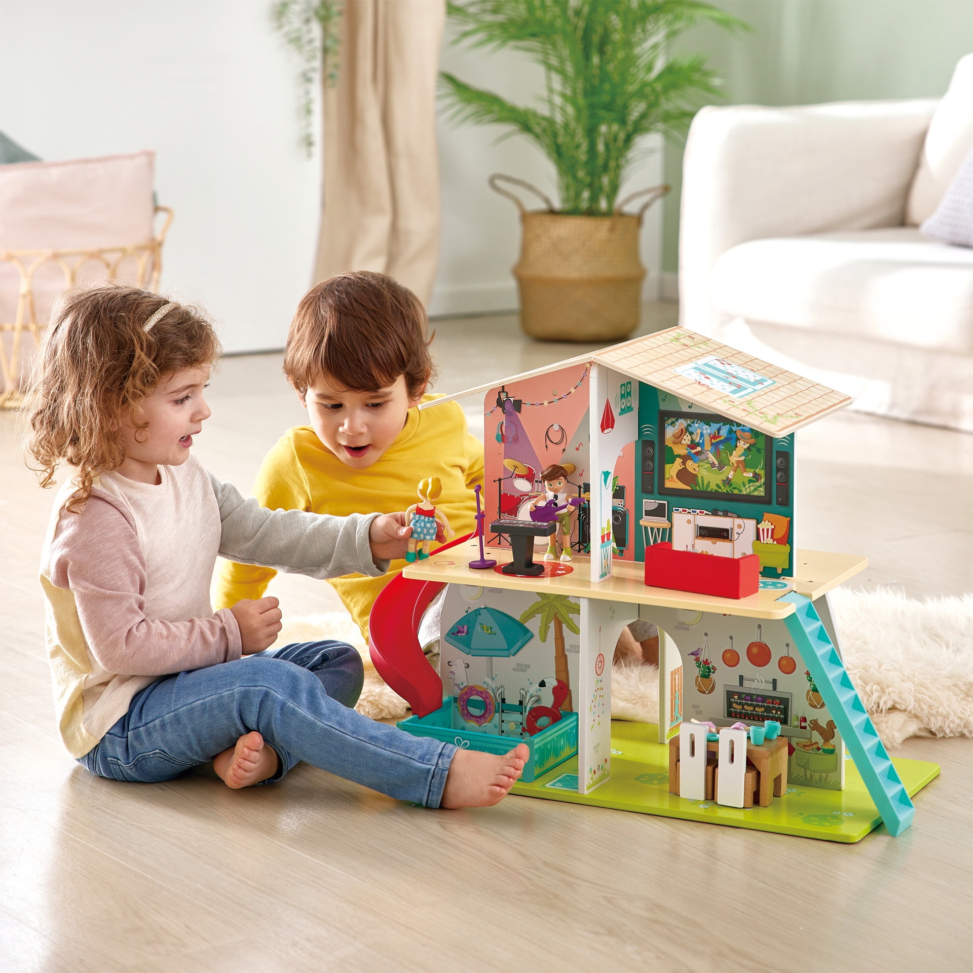 Hape E3411 Rock and Slide Children's Toy Play House with 8 Different Colorful Rooms and 9 Exciting Sound Effects, Gift Idea for Toddlers & Kids Ages 3+