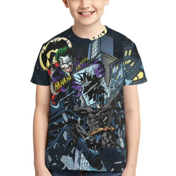 Batman Boys Girls T-Shirt 3d Print Graphic Short Sleeve Tee Shirt Tops For Kids Teens