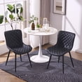 thumbnail image 3 of Kidol & Shellder Dining Chair Set of 2 PU Upholstered Washable Living Room Side Chairs, Black, 3 of 8