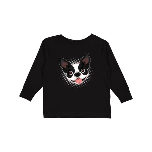 Inktastic Boston Terrier Dog Gift Boys or Girls Long Sleeve Toddler T-Shirt