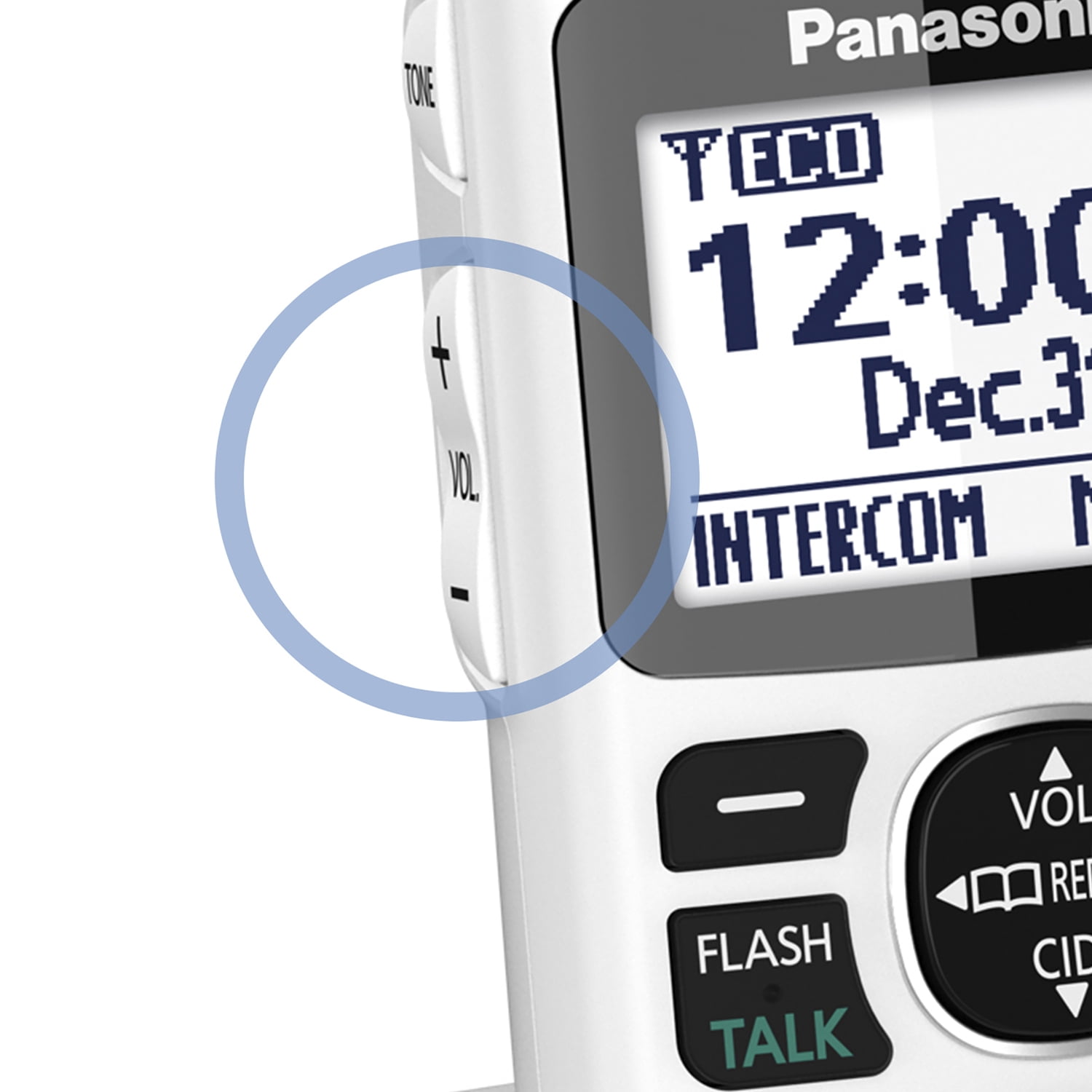 Panasonic DECT 6.0 Corded Cordless Amplified Phone with Answering Machine & Noise Reduction, White with Red Visual Ringer, KX-TGM420W