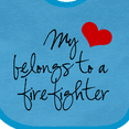thumbnail image 4 of Inktastic My Heart Belongs Firefighter Girls Baby Bib, 4 of 4