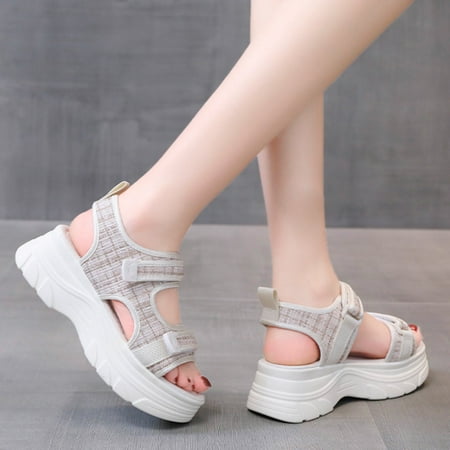 

Vedolay Women s Heeled Sandals Wedge Sandals for Women Elastic Ankle Strap Open Toe Platform Sandals Hot Pink 7.5