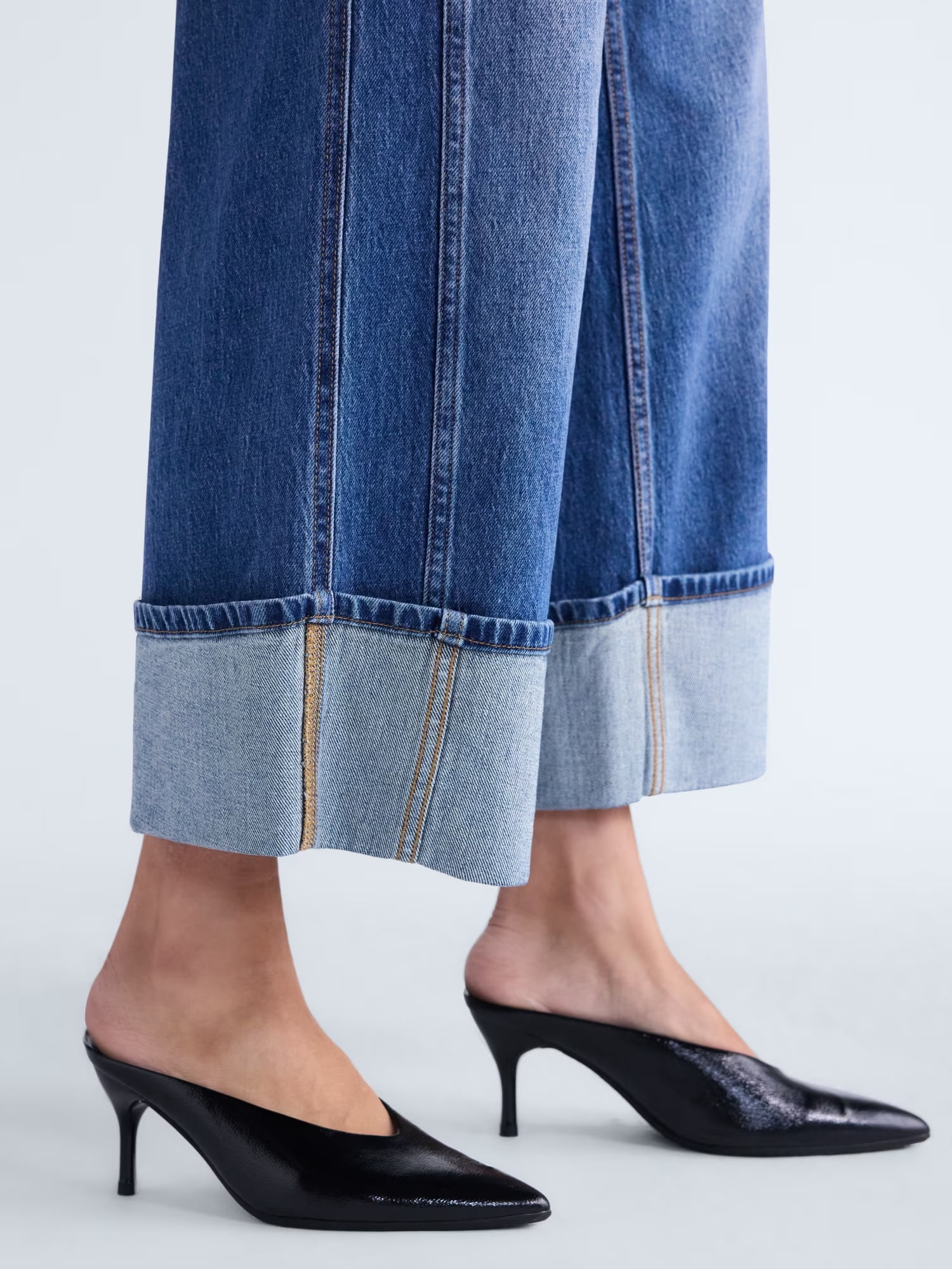 Scoop Women's and Women's Plus Mid Rise Cuffed Wide Leg Jeans, Sizes 0-28W