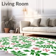 thumbnail image 2 of ODIKA 8'x10' Machine Washable Non-Slip Area Rug, Festive Starburst Holly Branch Tree Skirt with Seasonal Charm High Traffic Rug with Pad, Green, 734093, 2 of 8