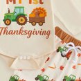 thumbnail image 4 of Enyan My First Thanksgiving Day Outfits Newborn Baby Boy Clothes Long Sleeve Romper Pant with Hat 3Pcs Fall Winter Set, 4 of 7