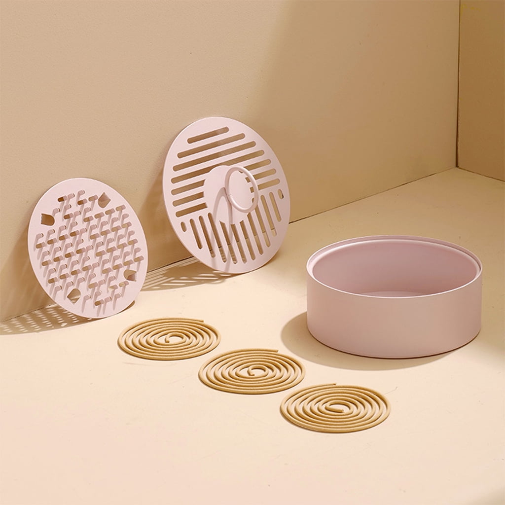 Metal Insect Repellent Coil Holder Box with Lid Hollow Out Incense for Burner fo