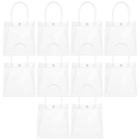 Zehuanyu  10 Pcs Clear Goodie Bags with Handles Mini Sprockets Bulk Gift Transparent