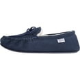 thumbnail image 5 of SNUGRUGS Men's Rubber Sole Suede Sheepskin Moccasin Slippers - Navy - US 11, 5 of 7