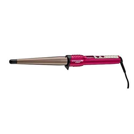 - Infiniti Pro by Conair Tourmaline Ceramic Curling Wand; 1-inch to 1/2-inch; Pink