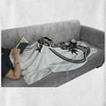 thumbnail image 6 of Iguana Soft Flannel Fleece Throw Blanket, Monochrome Composition of a Lizard with Swirls and Motifs Hawaii Animal, Cozy Plush for Indoor and Outdoor Use, 50" x 60", Black and White, by Ambesonne, 6 of 6