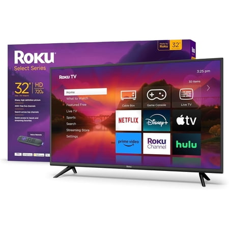 Roku Smart TV – 32-Inch Select Series 720p HD RokuTV Voice Remote, Bright Picture, Customizable Home Screen – Live Local News, Sports, Gaming (Renewed)