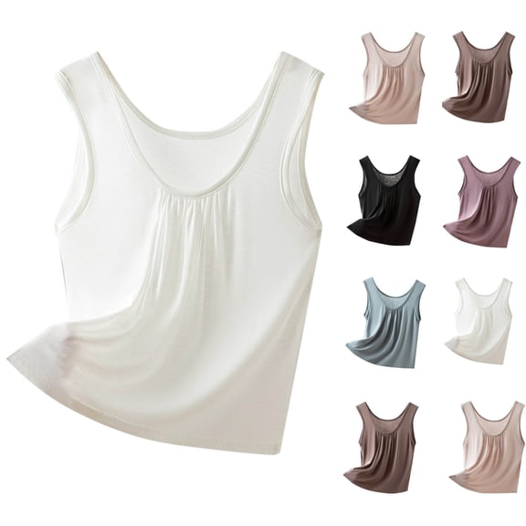 Bixock Tank Tops for Womens Sleeveless Blouse Solid Color Casual Shirt Crew Neck Loose Fashion Daily Summer Basic Outer Wear Top Beach Vacation Summer Clothes