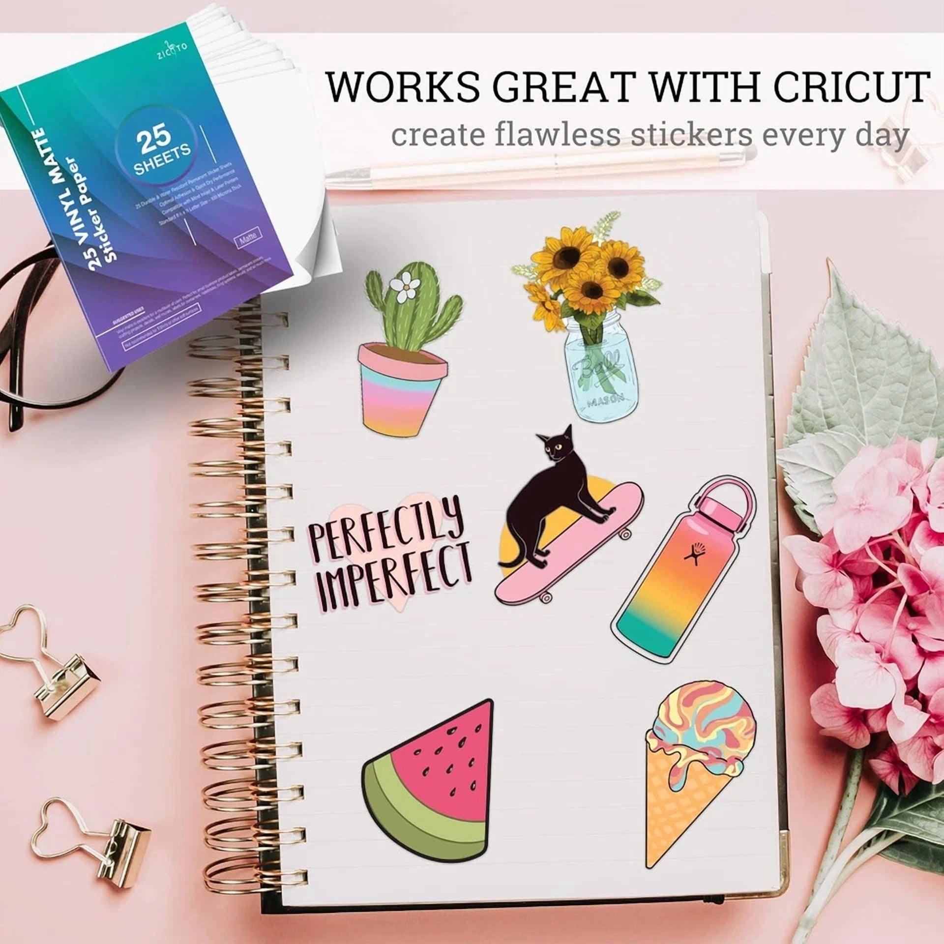 CIRCLE- Premium Printable Vinyl Sticker Paper For Your Inkjet And Laser Printer – 25 Mat