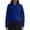 Blue, variant on Womens Sherpa Fleece Cropped Jacket, Quarter Zip Stand Collar Pullover, Fuzzy Long Sleeve Sweatshirt with Pockets for Fall Winter