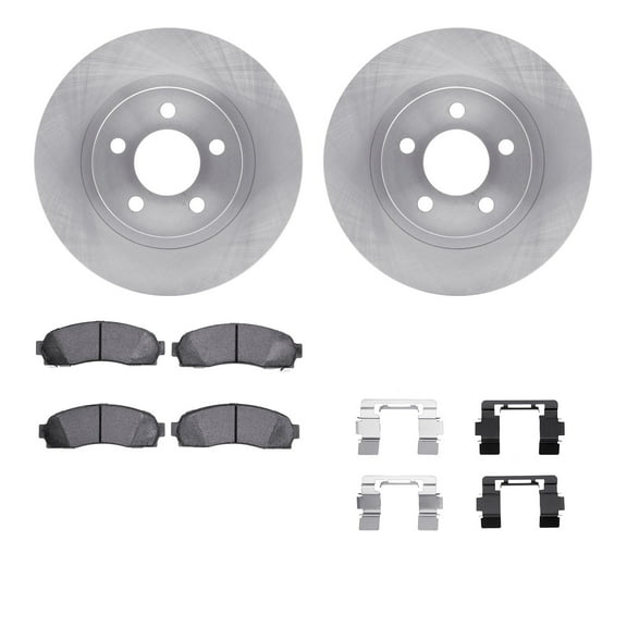 Dynamic Friction Company Front Brake Rotors with Ultimate Duty Performance Brake Pads includes Hardware 6412-54171