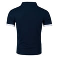 thumbnail image 5 of Qwertyu Men's Casual Polo Shirts Short Sleeve Button Classic T-Shirts Cotton Slim Fit Tees Lightweight Golf Tops Navy L, 5 of 5