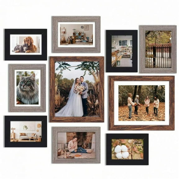 YFLXDMLYYSC 10/15 Pack Picture Frames Set, Picture Frames Collage Wall Decor For Assorted Photos, Three Sizes 8x10, 5x7, 4x6 For Wall Hanging Or Tabletop Display